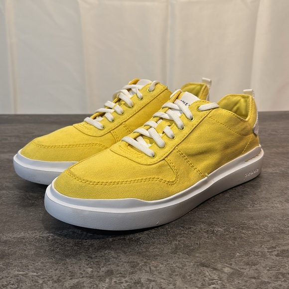 Cole Haan Grand Pro Rally Canvas Court Sneaker Dandelion Yellow . Size 8 B - Picture 2 of 8